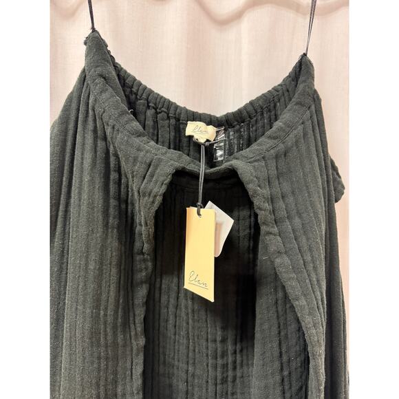 NWT Elan Gauze Sleeveless Halter Neck Midi Dress Charcoal Black Women's Size M - Picture 7 of 11